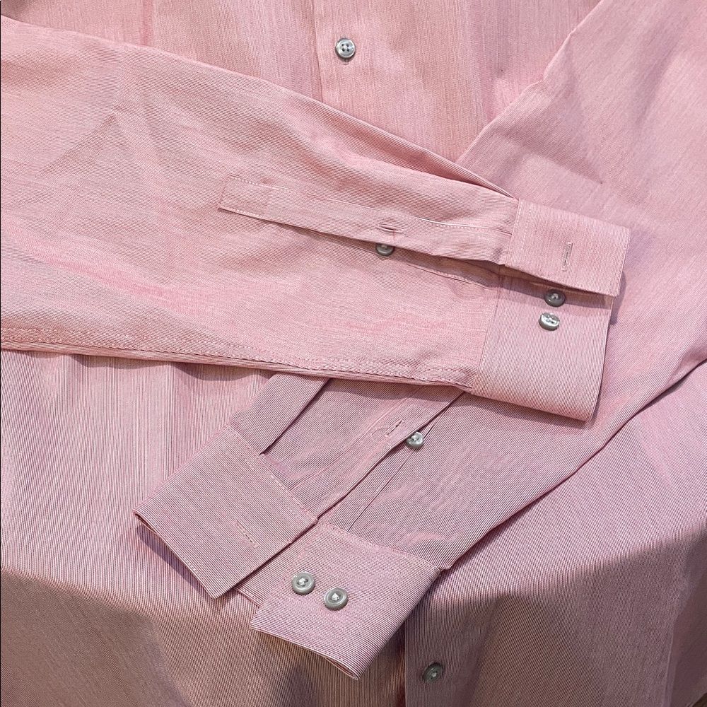 Calvin Klein Men's Light Red Dress Shirt - Picture 6 of 15